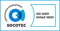 Logo certifications : SOCOTEC ISO 14001 - OHSAS 18001
